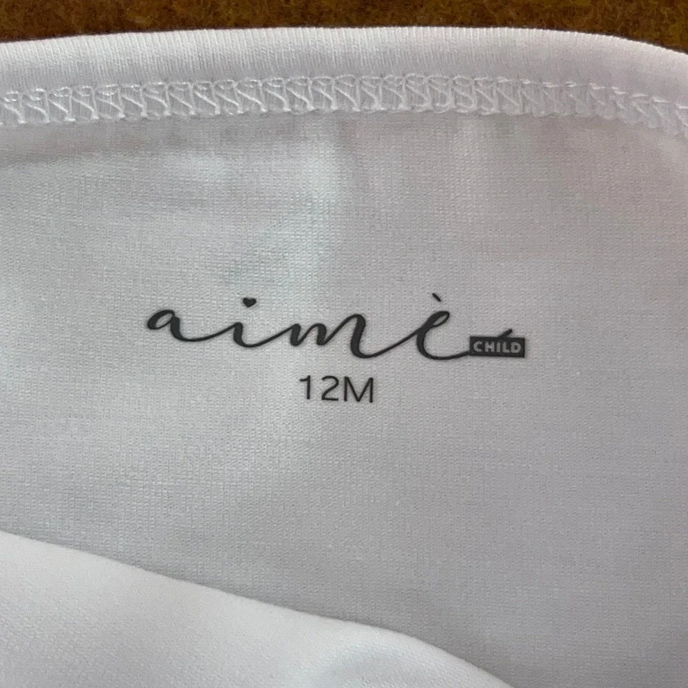 Aimi Child Unisex 12M White Paper Airplane Print Cami Bodysuit 2 Pieces New